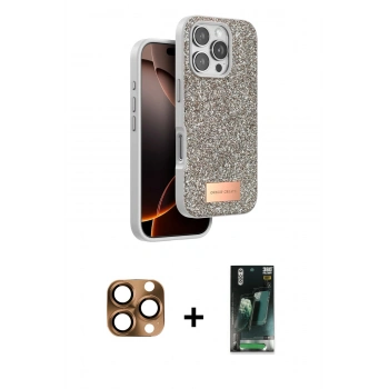 MARSİLYAN™- iPhone 16 Pro Max Kılıf Vadi Klasik Serisi - Siyah 360 Mat Full Body Arka Koruyucu + Pers Alüminyum Kamera Lens - CLTM