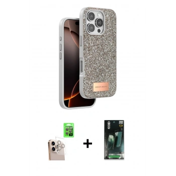 MARSİLYAN™- iPhone 16 Pro Max Kılıf Vadi Klasik Serisi - Siyah 360 Mat Full Body Arka Koruyucu + Raze Metal Kamera Lens - NLGY