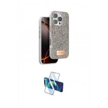 MARSİLYAN™- iPhone 16 Pro Max Kılıf Vadi Klasik Serisi - Siyah 3D Antistatik Seramik Nano Ekran Koruyucu