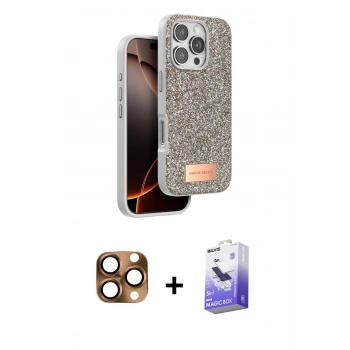 MARSİLYAN™- iPhone 16 Pro Max Kılıf Vadi Klasik Serisi - Siyah Bilvis 5in1 5D Magic Hayalet Cam Ekran Koruyucu + Pers Alüminyum Kamera Lens - CLTM
