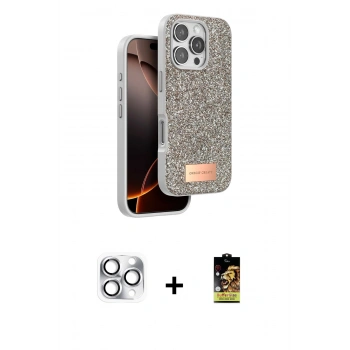 MARSİLYAN™- iPhone 16 Pro Max Kılıf Vadi Klasik Serisi - Siyah Buffer Cam Ekran Koruyucu + Pers Alüminyum Kamera Lens - GS