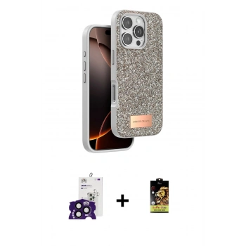 MARSİLYAN™- iPhone 16 Pro Max Kılıf Vadi Klasik Serisi - Siyah Buffer Cam Ekran Koruyucu + Bilvis Titan Kamera Lens - SH
