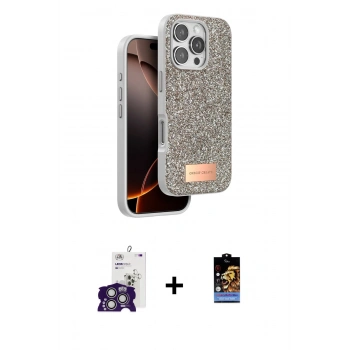 MARSİLYAN™- iPhone 16 Pro Max Kılıf Vadi Klasik Serisi - Siyah Buffer Hayalet Cam Ekran Koruyucu + Bilvis Titan Kamera Lens - GS