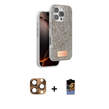 MARSİLYAN™- iPhone 16 Pro Max Kılıf Vadi Klasik Serisi - Siyah Buffer Hayalet Cam Ekran Koruyucu + Pers Alüminyum Kamera Lens - CLTM
