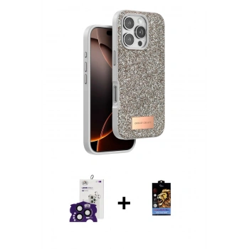 MARSİLYAN™- iPhone 16 Pro Max Kılıf Vadi Klasik Serisi - Siyah Buffer Hayalet Cam Ekran Koruyucu + Bilvis Titan Kamera Lens - SH