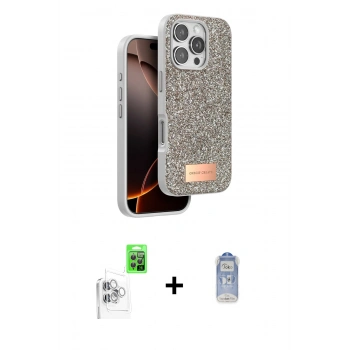 MARSİLYAN™- iPhone 16 Pro Max Kılıf Vadi Klasik Serisi - Siyah Joko Magic 5D Cam + Raze Metal Kamera Lens - BZ
