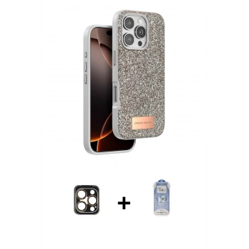 MARSİLYAN™- iPhone 16 Pro Max Kılıf Vadi Klasik Serisi - Siyah Joko Magic 5D Cam + PVD Metal Kamera Lens - GD