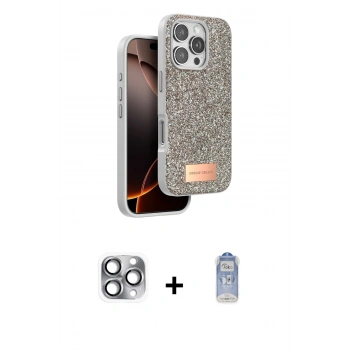 MARSİLYAN™- iPhone 16 Pro Max Kılıf Vadi Klasik Serisi - Siyah Joko Magic 5D Cam + Pers Alüminyum Kamera Lens - GI