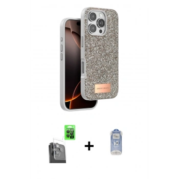 MARSİLYAN™- iPhone 16 Pro Max Kılıf Vadi Klasik Serisi - Siyah Joko Magic 5D Cam + Raze Metal Kamera Lens - SH