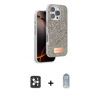 MARSİLYAN™- iPhone 16 Pro Max Kılıf Vadi Klasik Serisi - Siyah Joko Magic 5D Cam + PVD Metal Kamera Lens - SH
