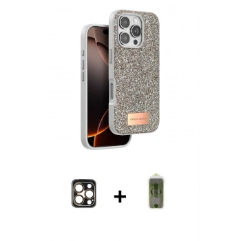 MARSİLYAN™- iPhone 16 Pro Max Kılıf Vadi Klasik Serisi - Siyah Joko Magic 5D Hayalet Cam + PVD Metal Kamera Lens - GD