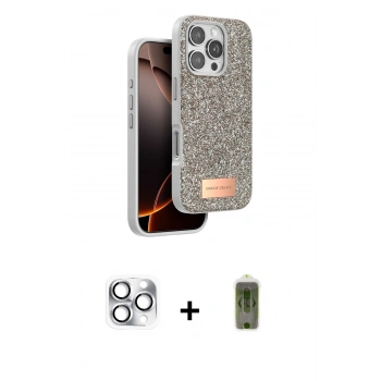 MARSİLYAN™- iPhone 16 Pro Max Kılıf Vadi Klasik Serisi - Siyah Joko Magic 5D Hayalet Cam + Pers Alüminyum Kamera Lens - GS
