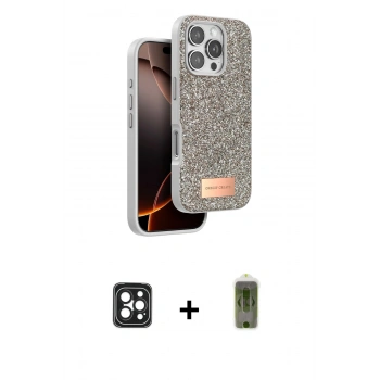 MARSİLYAN™- iPhone 16 Pro Max Kılıf Vadi Klasik Serisi - Siyah Joko Magic 5D Hayalet Cam + PVD Metal Kamera Lens - SH
