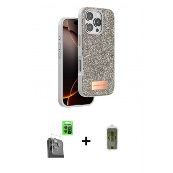 MARSİLYAN™- iPhone 16 Pro Max Kılıf Vadi Klasik Serisi - Siyah Joko Magic 5D Hayalet Cam + Raze Metal Kamera Lens - SH