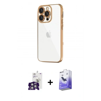 MARSİLYAN™- iPhone 16 Pro Max Kılıf Vadi Minimal - Siyah Bilvis 5in1 5D Magic Hayalet Cam Ekran Koruyucu + Bilvis Titan Kamera Lens - GS