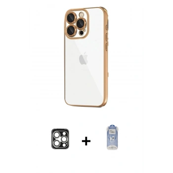 MARSİLYAN™- iPhone 16 Pro Max Kılıf Vadi Minimal - Siyah Joko Magic 5D Cam + PVD Metal Kamera Lens - GS