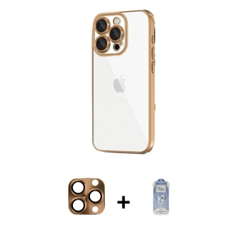 MARSİLYAN™- iPhone 16 Pro Max Kılıf Vadi Minimal - Siyah Joko Magic 5D Cam + Pers Alüminyum Kamera Lens - CLTM