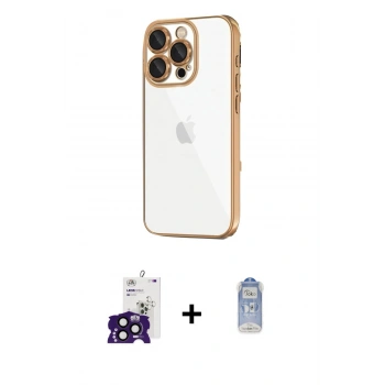 MARSİLYAN™- iPhone 16 Pro Max Kılıf Vadi Minimal - Siyah Joko Magic 5D Cam + Bilvis Titan Kamera Lens - SH