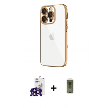 MARSİLYAN™- iPhone 16 Pro Max Kılıf Vadi Minimal - Siyah Joko Magic 5D Hayalet Cam + Bilvis Titan Kamera Lens - SH