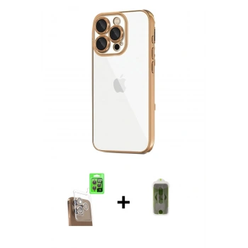 MARSİLYAN™- iPhone 16 Pro Max Kılıf Vadi Minimal - Siyah Joko Magic 5D Hayalet Cam + Raze Metal Kamera Lens - CLTM