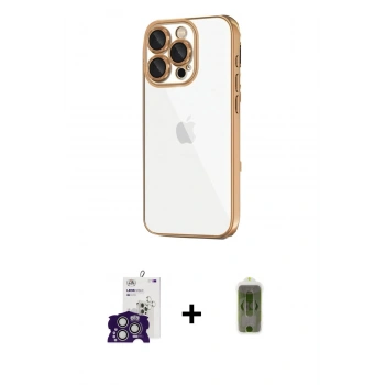 MARSİLYAN™- iPhone 16 Pro Max Kılıf Vadi Minimal - Siyah Joko Magic 5D Hayalet Cam + Bilvis Titan Kamera Lens - GS
