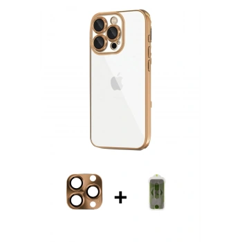 MARSİLYAN™- iPhone 16 Pro Max Kılıf Vadi Minimal - Siyah Joko Magic 5D Hayalet Cam + Pers Alüminyum Kamera Lens - CLTM