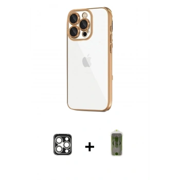 MARSİLYAN™- iPhone 16 Pro Max Kılıf Vadi Minimal - Siyah Joko Magic 5D Hayalet Cam + PVD Metal Kamera Lens - GS