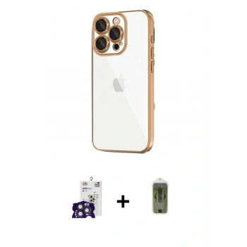 MARSİLYAN™- iPhone 16 Pro Max Kılıf Vadi Minimal - Siyah Joko Magic 5D Hayalet Cam + Bilvis Titan Kamera Lens - TMGI