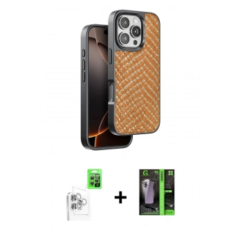 MARSİLYAN™- iPhone 16 Pro Max Kılıf Vadi Özel Seri - Şeffaf 360 Full Body Arka Koruyucu + Raze Metal Kamera Lens - BZ