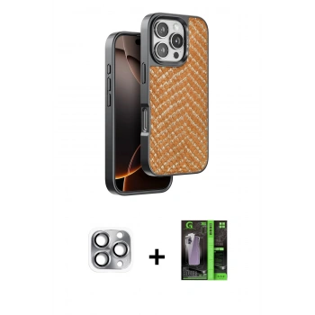 MARSİLYAN™- iPhone 16 Pro Max Kılıf Vadi Özel Seri - Şeffaf 360 Full Body Arka Koruyucu + Pers Alüminyum Kamera Lens - GI