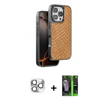 MARSİLYAN™- iPhone 16 Pro Max Kılıf Vadi Özel Seri - Şeffaf 360 Full Body Arka Koruyucu + Pers Alüminyum Kamera Lens - GS