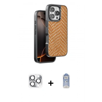 MARSİLYAN™- iPhone 16 Pro Max Kılıf Vadi Özel Seri - Siyah Joko Magic 5D Cam + Pers Alüminyum Kamera Lens - GS