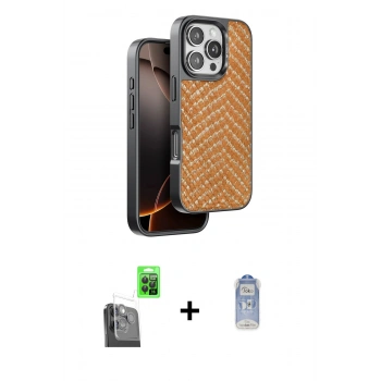 MARSİLYAN™- iPhone 16 Pro Max Kılıf Vadi Özel Seri - Siyah Joko Magic 5D Cam + Raze Metal Kamera Lens - SH