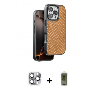 MARSİLYAN™- iPhone 16 Pro Max Kılıf Vadi Özel Seri - Siyah Joko Magic 5D Hayalet Cam + Pers Alüminyum Kamera Lens - GI