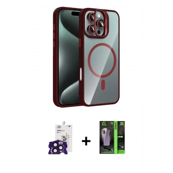 MARSİLYAN™- iPhone 16 Pro Max Kılıf Yadigar Asil Koleksiyonu - Şeffaf 360 Full Body Arka Koruyucu + Bilvis Titan Kamera Lens - SH