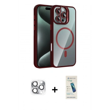 MARSİLYAN™- iPhone 16 Pro Max Kılıf Yadigar Asil Koleksiyonu - Şeffaf Pasifik Cam Ekran Koruyucu + Pers Alüminyum Kamera Lens - GS