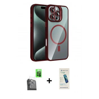 MARSİLYAN™- iPhone 16 Pro Max Kılıf Yadigar Asil Koleksiyonu - Şeffaf Pasifik Cam Ekran Koruyucu + Raze Metal Kamera Lens - SH