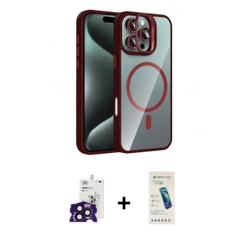 MARSİLYAN™- iPhone 16 Pro Max Kılıf Yadigar Asil Koleksiyonu - Şeffaf Pasifik Cam Ekran Koruyucu + Bilvis Titan Kamera Lens - SH
