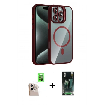 MARSİLYAN™- iPhone 16 Pro Max Kılıf Yadigar Asil Koleksiyonu - Siyah 360 Mat Full Body Arka Koruyucu + Raze Metal Kamera Lens - NLGY