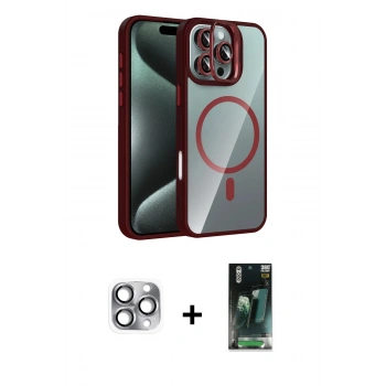 MARSİLYAN™- iPhone 16 Pro Max Kılıf Yadigar Asil Koleksiyonu - Siyah 360 Mat Full Body Arka Koruyucu + Pers Alüminyum Kamera Lens - GI