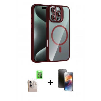 MARSİLYAN™- iPhone 16 Pro Max Kılıf Yadigar Asil Koleksiyonu - Siyah 3D Antistatik Mat Seramik Nano Ekran Koruyucu + Raze Metal Kamera Lens - NLGY