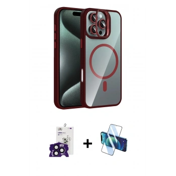 MARSİLYAN™- iPhone 16 Pro Max Kılıf Yadigar Asil Koleksiyonu - Siyah 3D Antistatik Seramik Nano Ekran Koruyucu + Bilvis Titan Kamera Lens - SH