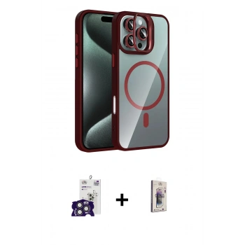 MARSİLYAN™- iPhone 16 Pro Max Kılıf Yadigar Asil Koleksiyonu - Siyah Bilvis 3D Cam Ekran Koruyucu + Bilvis Titan Kamera Lens - TMGI