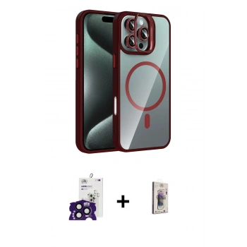 MARSİLYAN™- iPhone 16 Pro Max Kılıf Yadigar Asil Koleksiyonu - Siyah Bilvis 3D Cam Ekran Koruyucu + Bilvis Titan Kamera Lens - SH