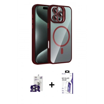 MARSİLYAN™- iPhone 16 Pro Max Kılıf Yadigar Asil Koleksiyonu - Siyah Bilvis 3X AR HD Cam Ekran Koruyucu + Bilvis Titan Kamera Lens - TMGI