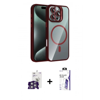 MARSİLYAN™- iPhone 16 Pro Max Kılıf Yadigar Asil Koleksiyonu - Siyah Bilvis 3X AR HD Cam Ekran Koruyucu + Bilvis Titan Kamera Lens - GS
