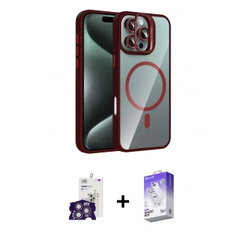MARSİLYAN™- iPhone 16 Pro Max Kılıf Yadigar Asil Koleksiyonu - Siyah Bilvis 5in1 3D Magic Cam Ekran Koruyucu + Bilvis Titan Kamera Lens - GS