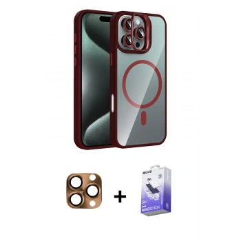 MARSİLYAN™- iPhone 16 Pro Max Kılıf Yadigar Asil Koleksiyonu - Siyah Bilvis 5in1 5D Magic Hayalet Cam Ekran Koruyucu + Pers Alüminyum Kamera Lens - CLTM
