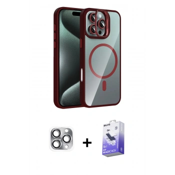 MARSİLYAN™- iPhone 16 Pro Max Kılıf Yadigar Asil Koleksiyonu - Siyah Bilvis 5in1 5D Magic Hayalet Cam Ekran Koruyucu + Pers Alüminyum Kamera Lens - GI