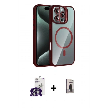 MARSİLYAN™- iPhone 16 Pro Max Kılıf Yadigar Asil Koleksiyonu - Siyah Bilvis Hayalet Cam Ekran Koruyucu + Bilvis Titan Kamera Lens - GS